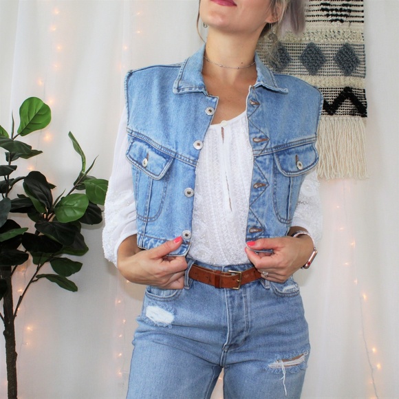 Vintage Jackets & Blazers - Vintage Breaker Jeans Button Down Denim Vest